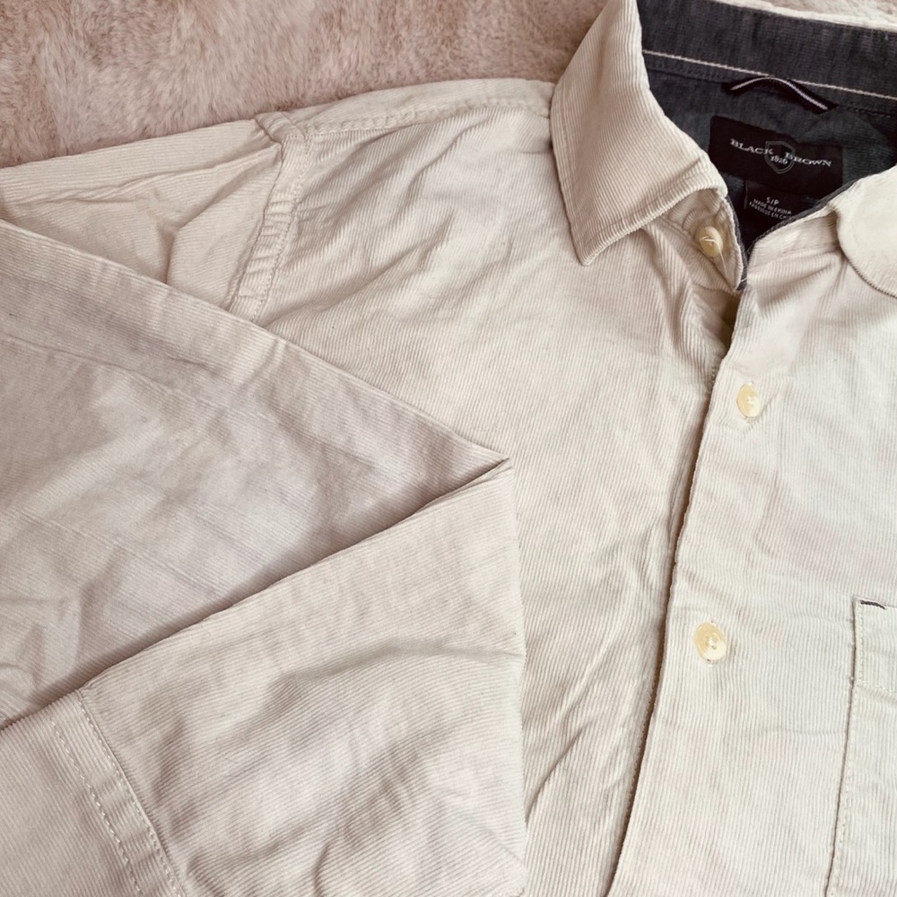 Black Brown eggshell corduroy button down